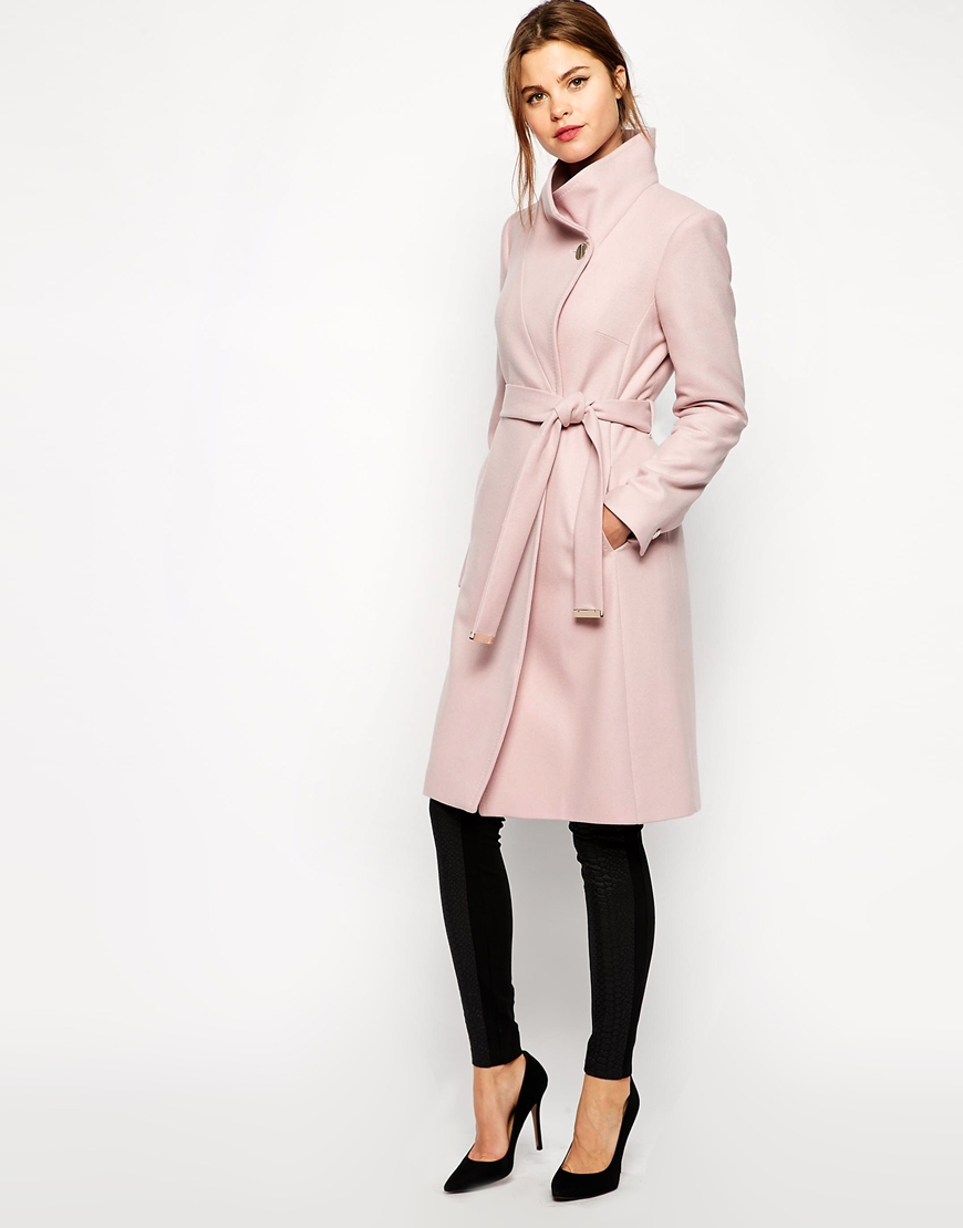 Ted Baker Belted Wrap Coat In Pale Pink | Lyst Canada