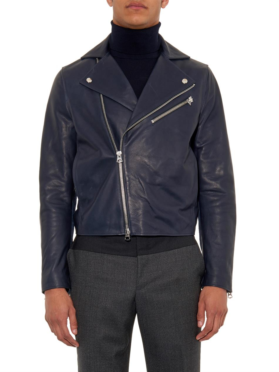 Acne Studios Gibson Leather Biker Jacket in Black for Men | Lyst