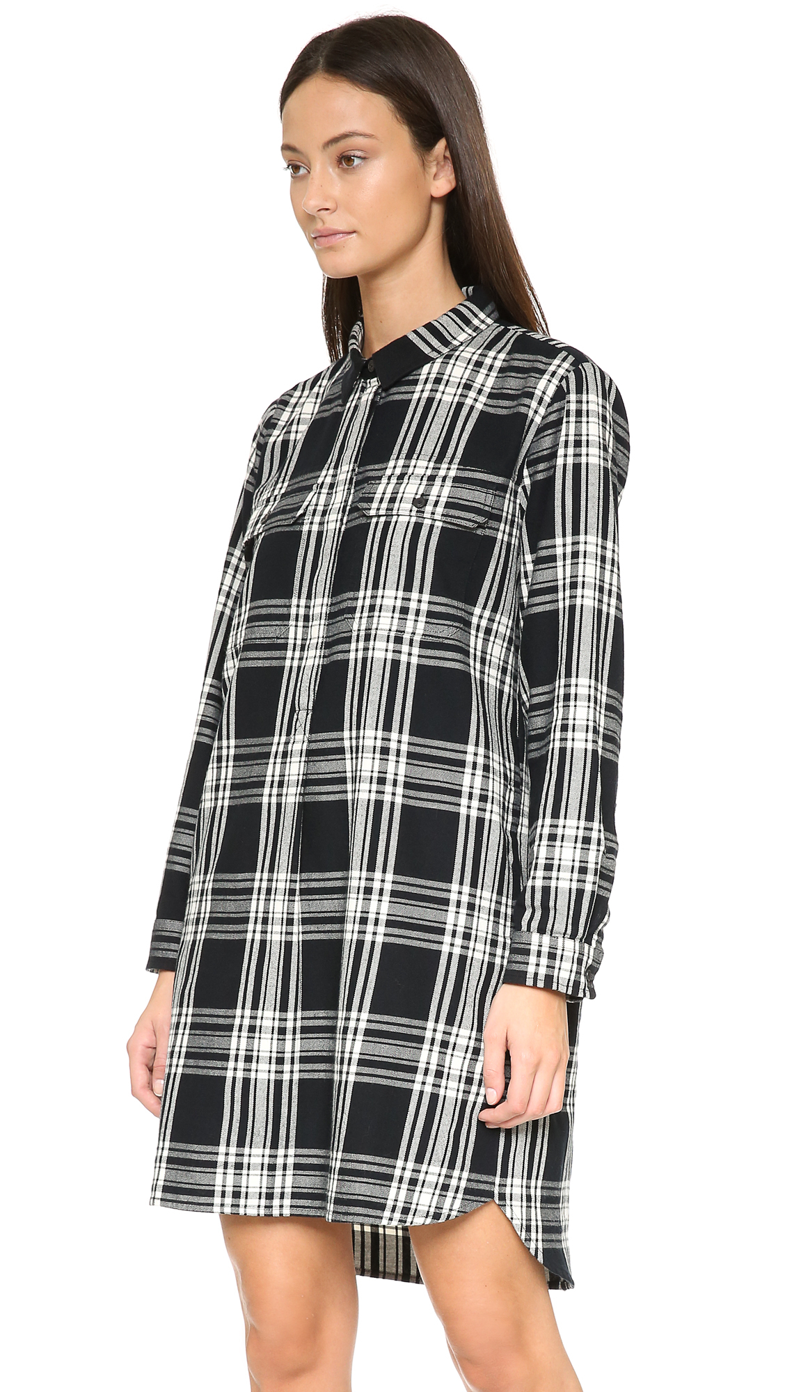 madewell plaid shirt dress