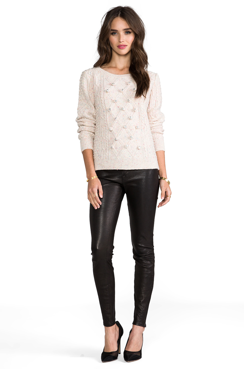 Lyst - Milly Sparkle Sweater in Cream in White