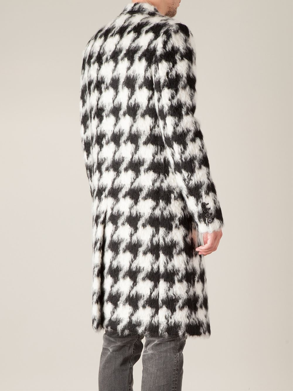 saint laurent houndstooth coat