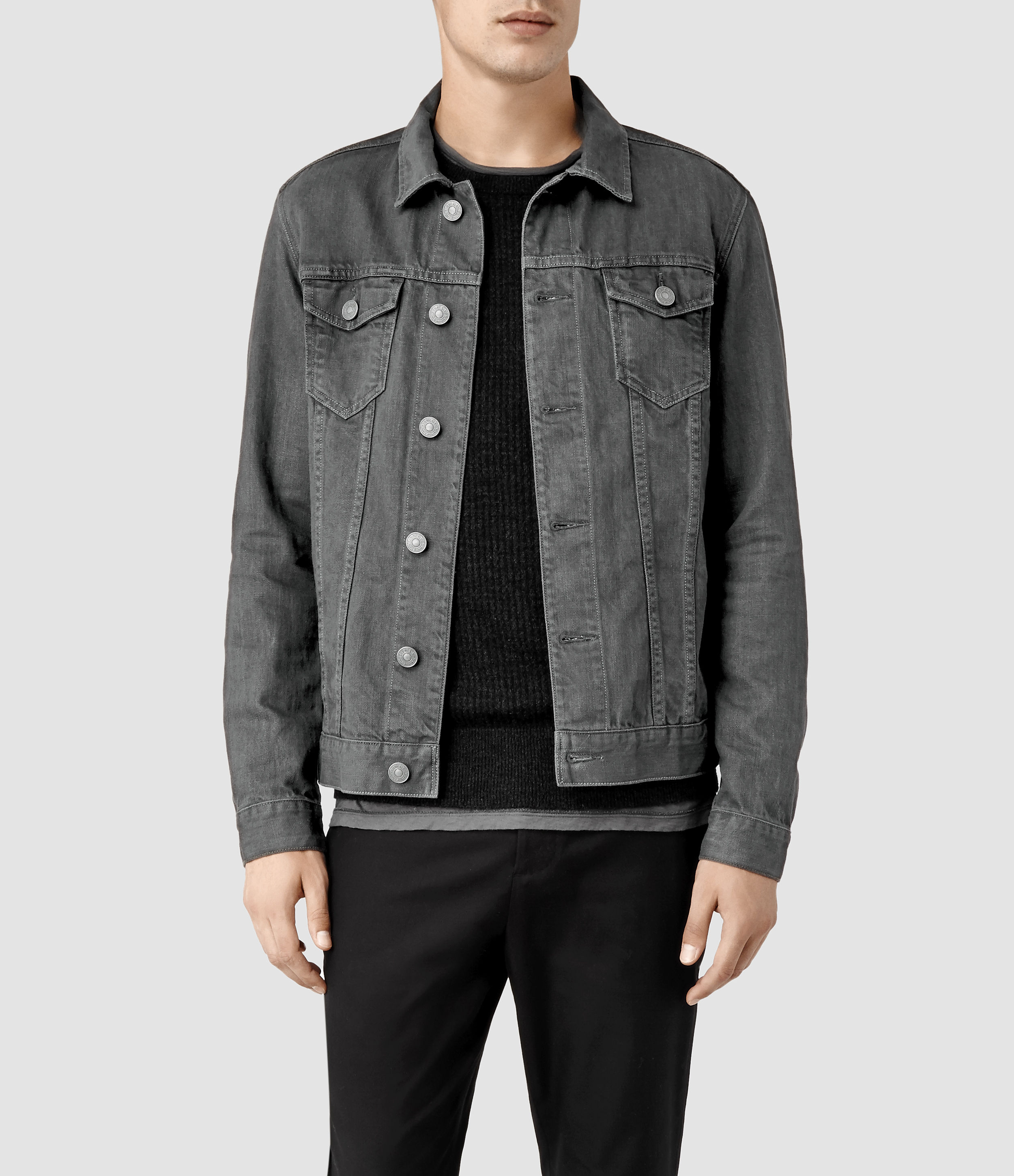 Lyst Allsaints Setsu Denim  Jacket  in Gray  for Men