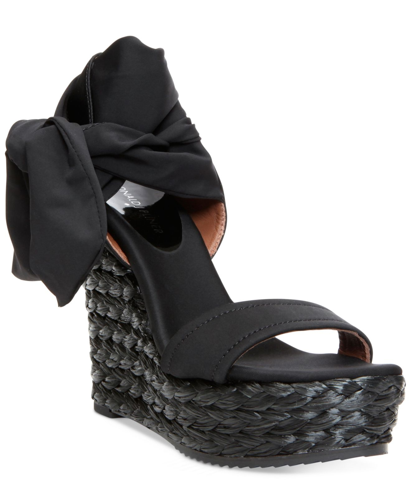 donald pliner black wedge sandals