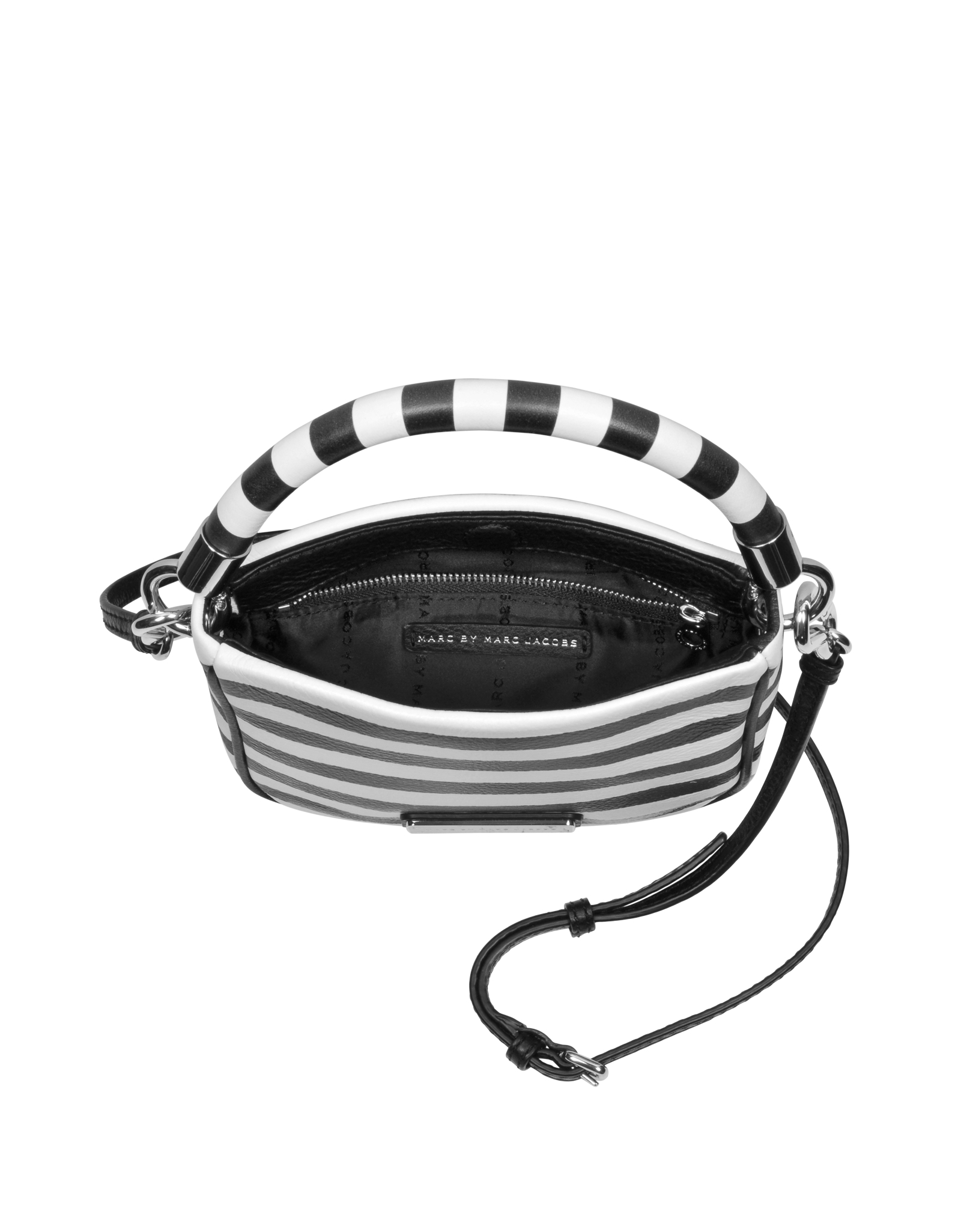 Marc By Marc Jacobs Too Hot To Handle Hoctor Black and White Stripe Leather Crossbody Bag - Lyst