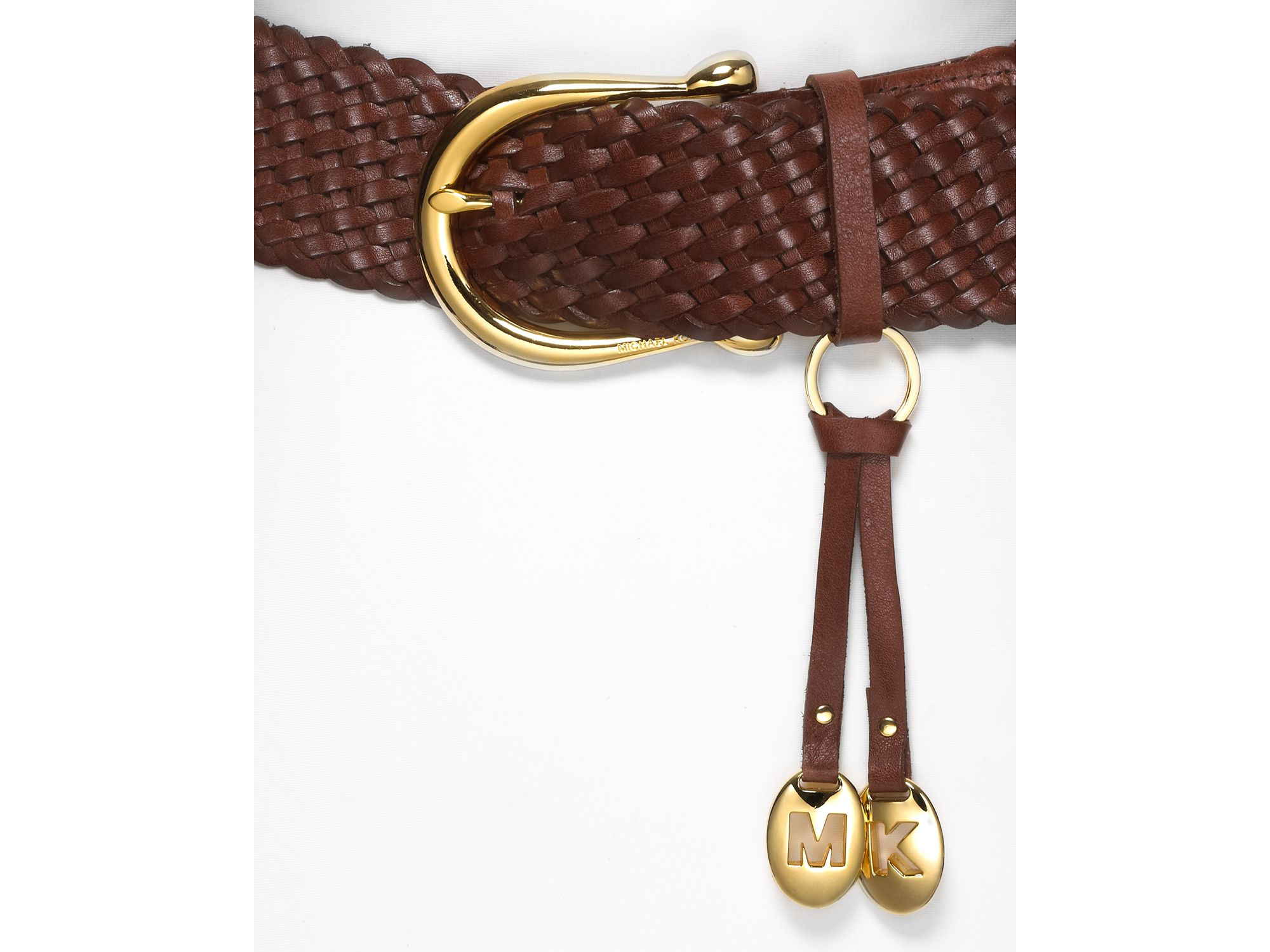 Lyst Michael Michael Kors Braided Leather Belt in Brown