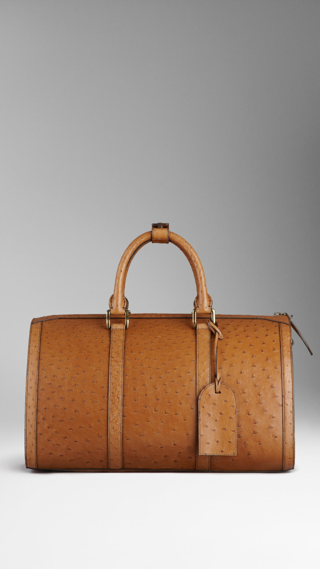 ostrich leather duffle bolsa