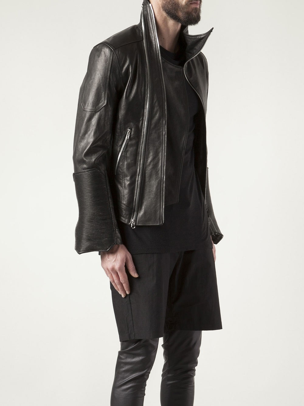 JULIUS High neck lamb leather jacket – HEVN
