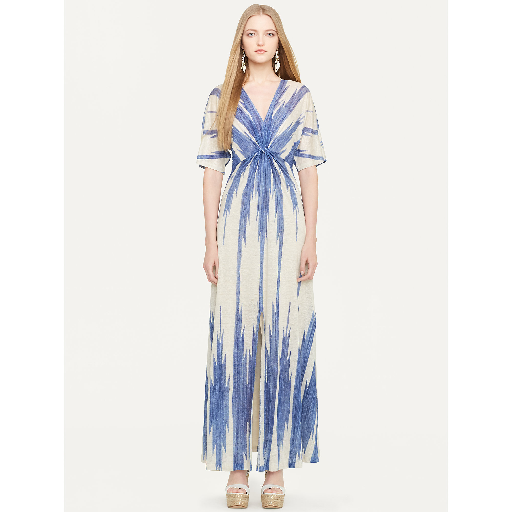 Ralph Lauren Black Label Linen Suzanne Dress in Blue Lyst