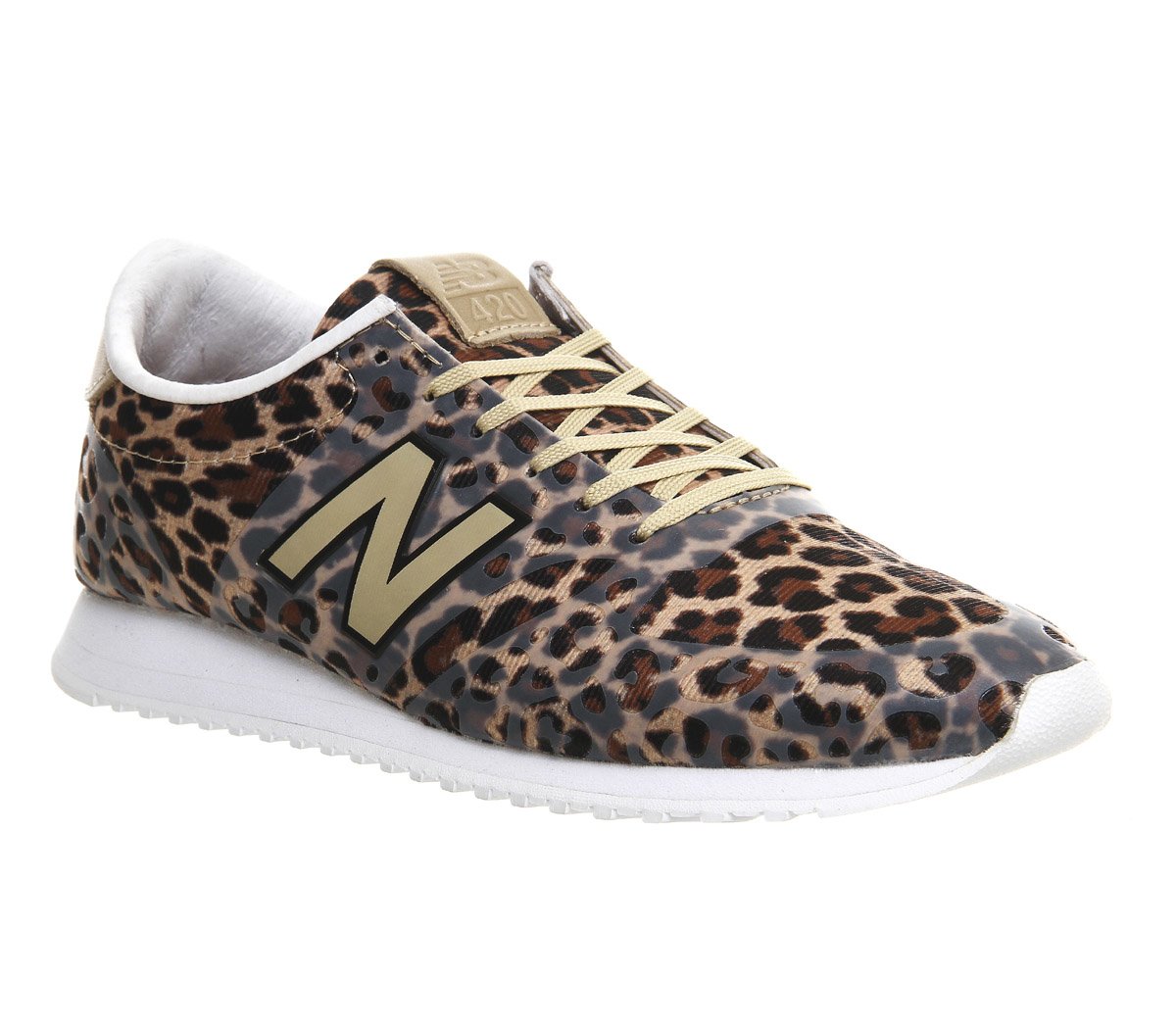 New Balance 420 Leopard-Print Low-Top Sneakers in Gold (Natural) | Lyst