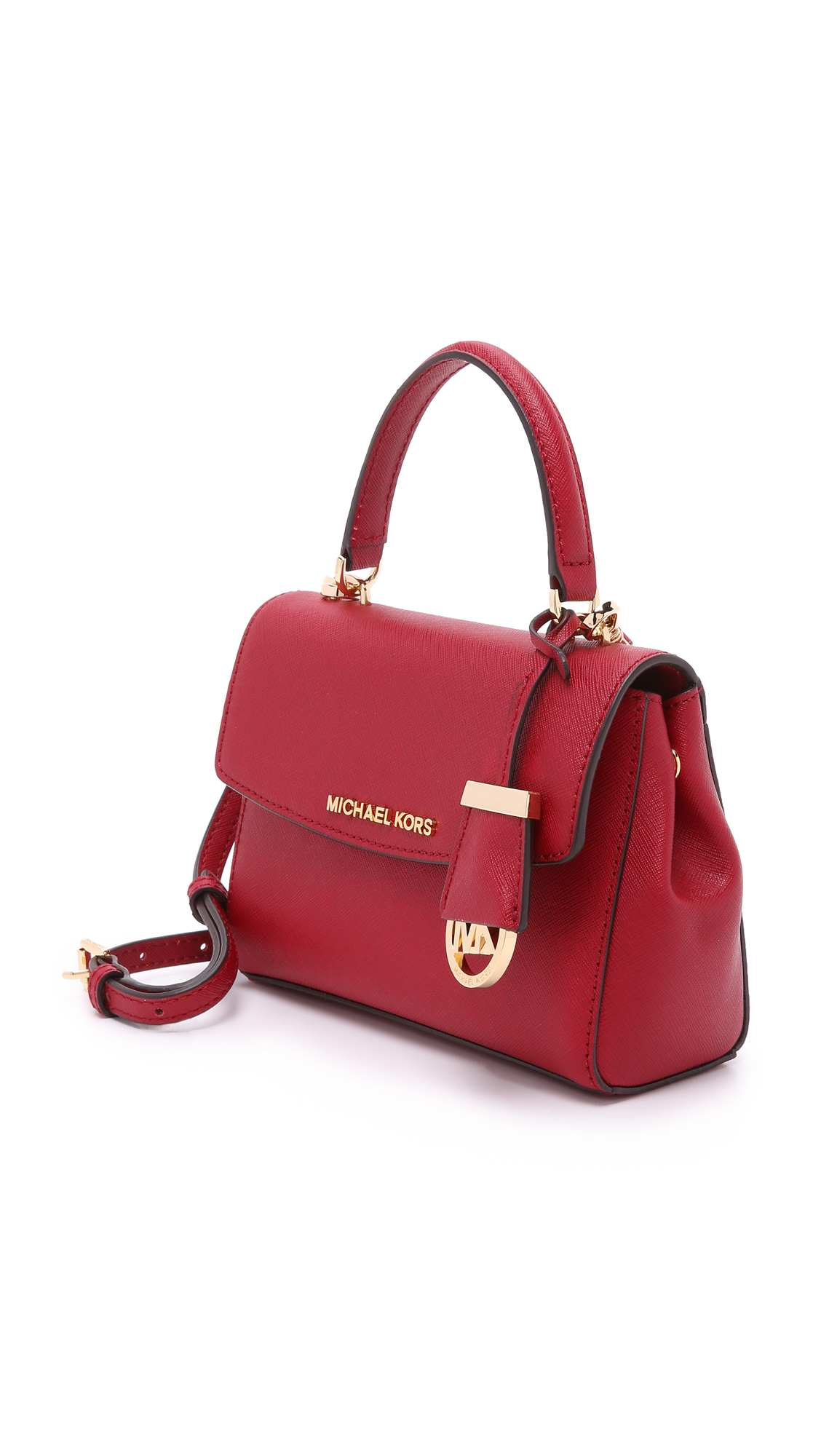 NWT Michael Kors Ava Extra Small Saffiano Leather Crossbody Bag Sangria Red