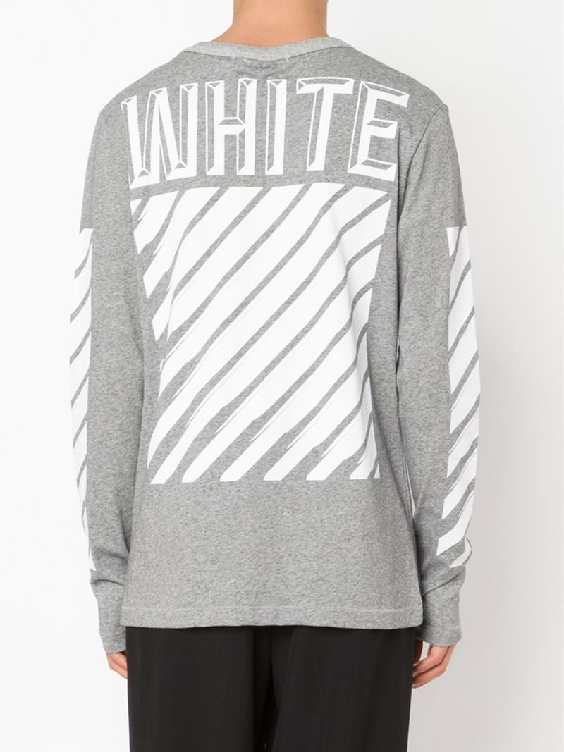 Off-White c/o Virgil Abloh Long Sleeve T-shirt in Gray for Men | Lyst