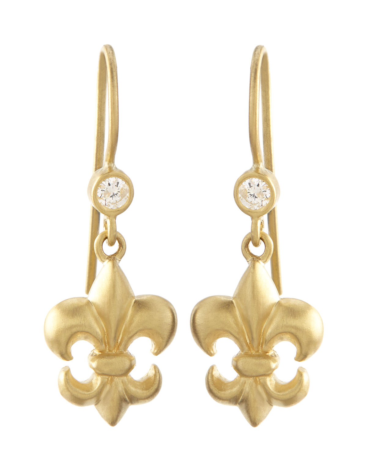 Lyst Slane 18k Gold Fleur De Lis Earrings W Diamonds In Metallic Gallery