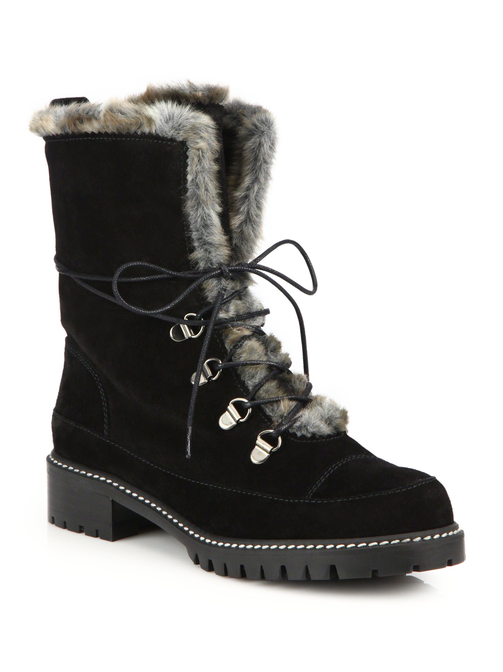 stuart weitzman faux fur boots