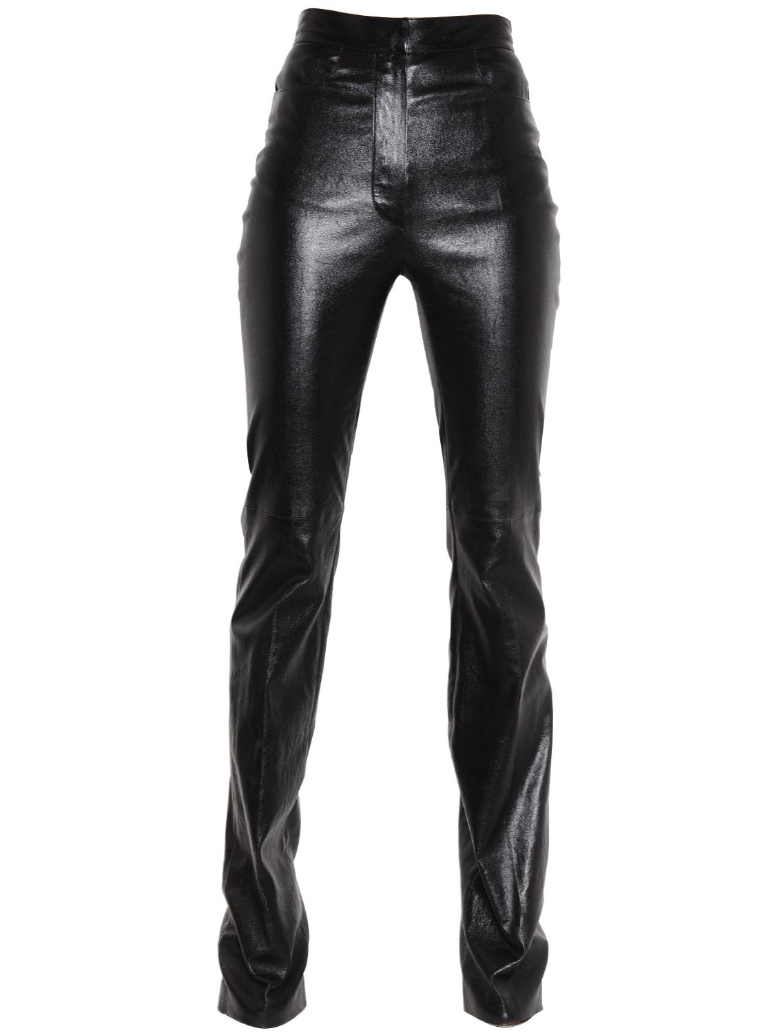 Sonia Rykiel Flared Stretch Bonded Leather Pants in Black Lyst