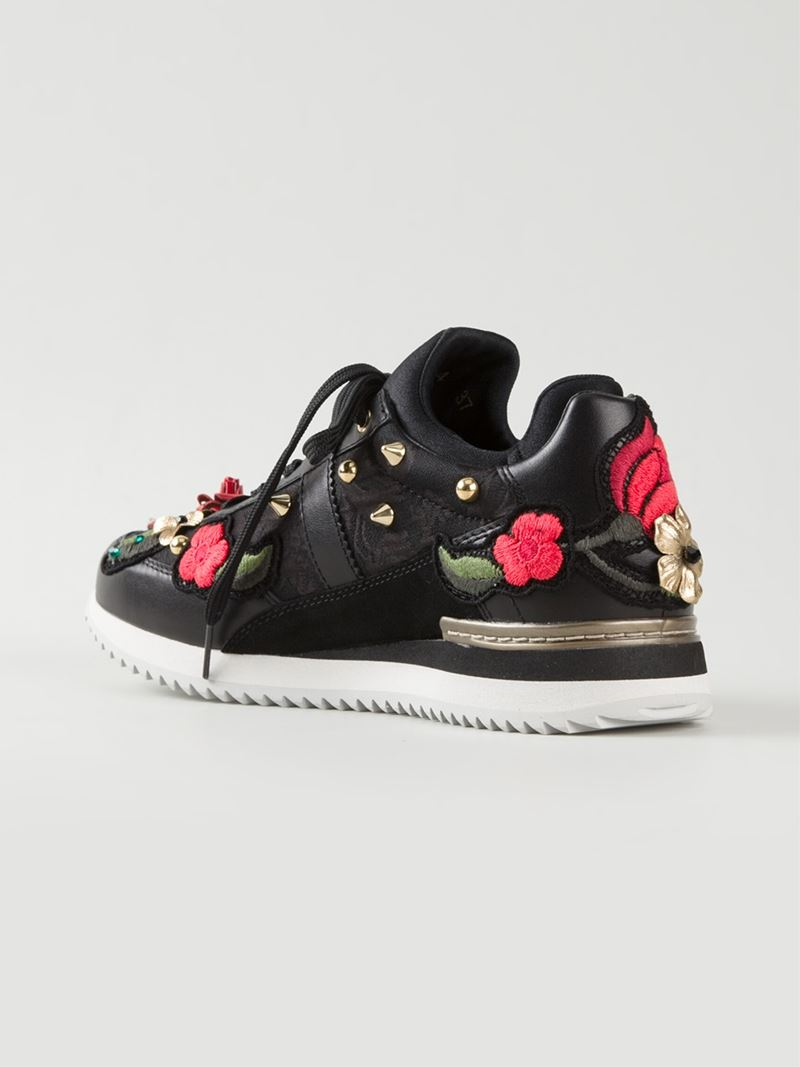 dolce and gabbana flower sneakers
