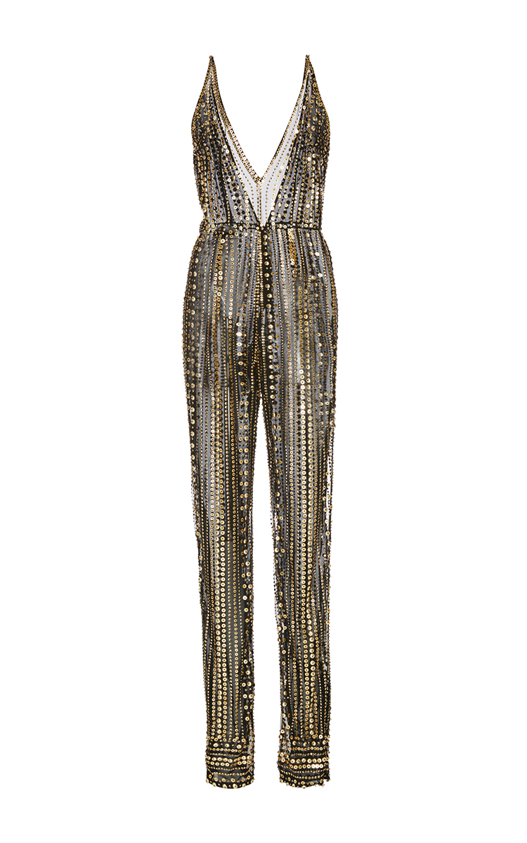 gold beaded jumpsuit