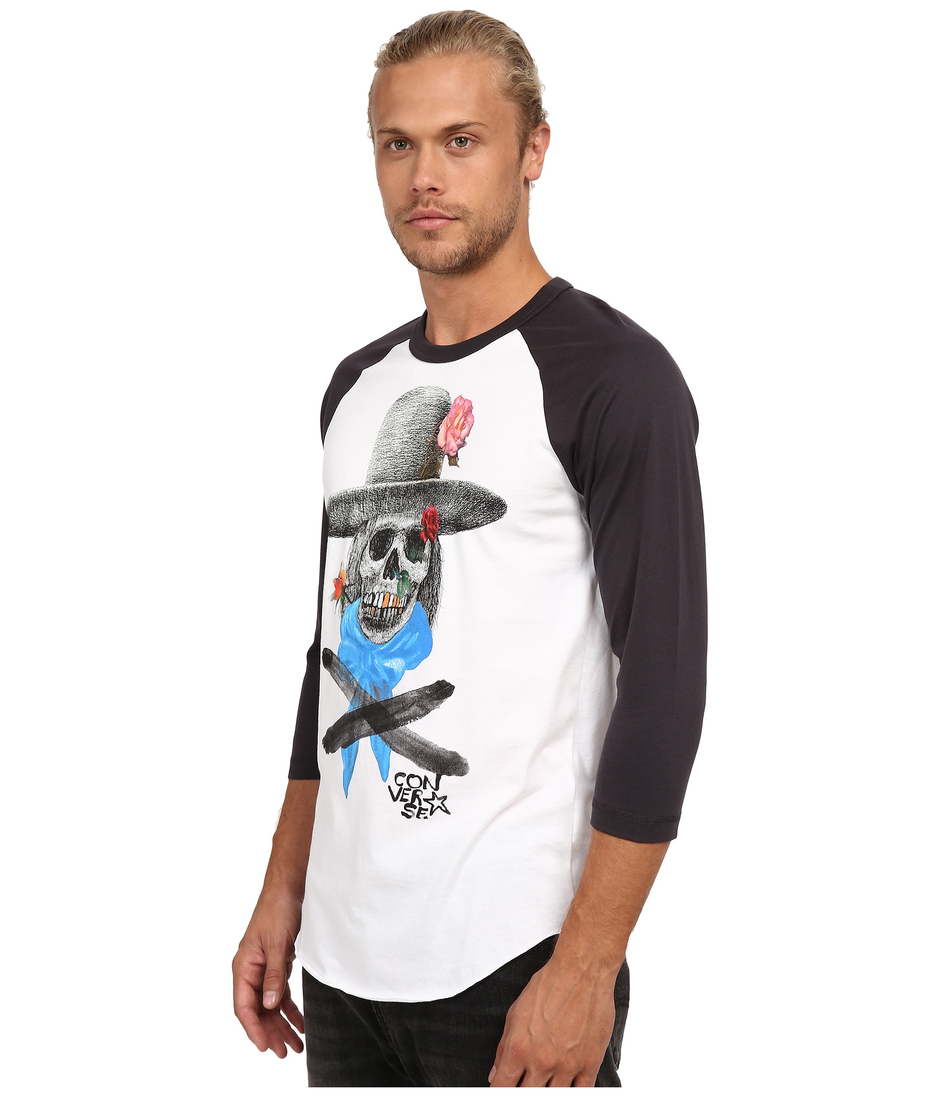 Download Converse Johnny Skull 3/4 Raglan in White for Men - Lyst