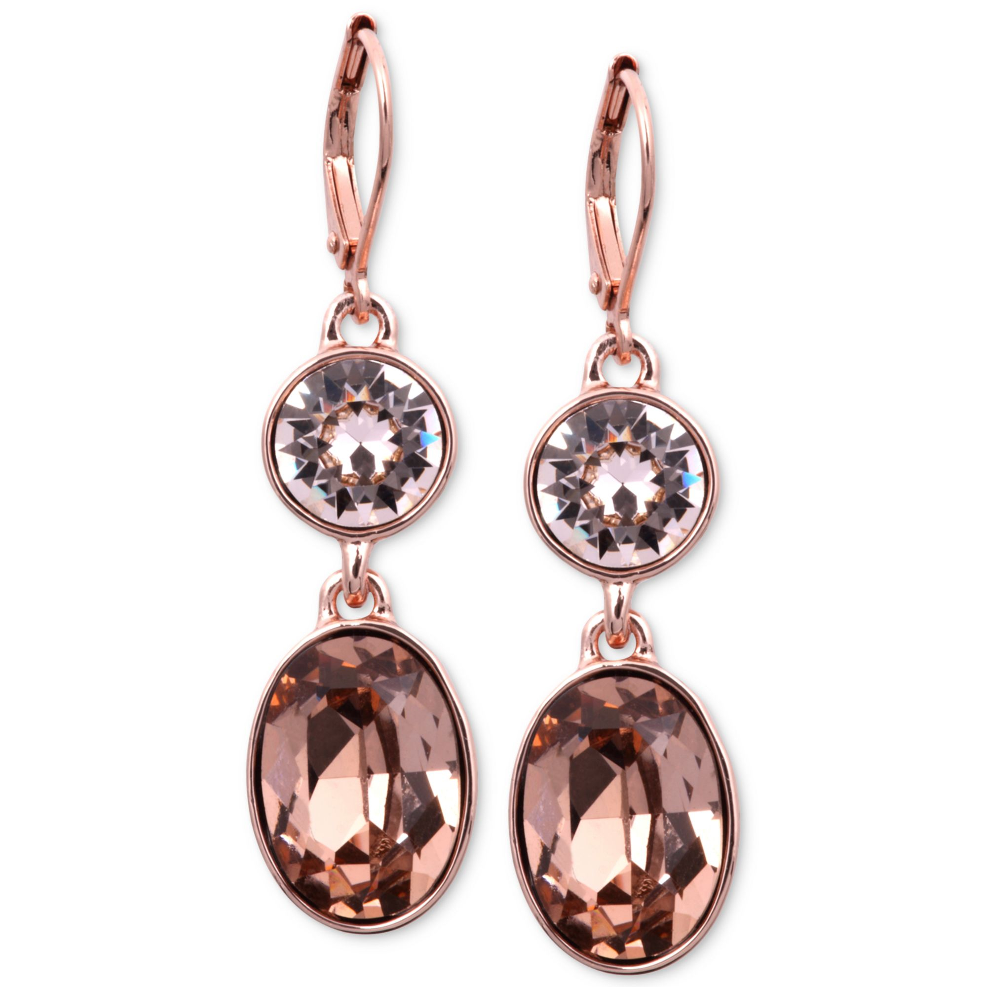 Lyst - Givenchy Rose Goldtone Swarovski Silk Crystal Double Drop ...