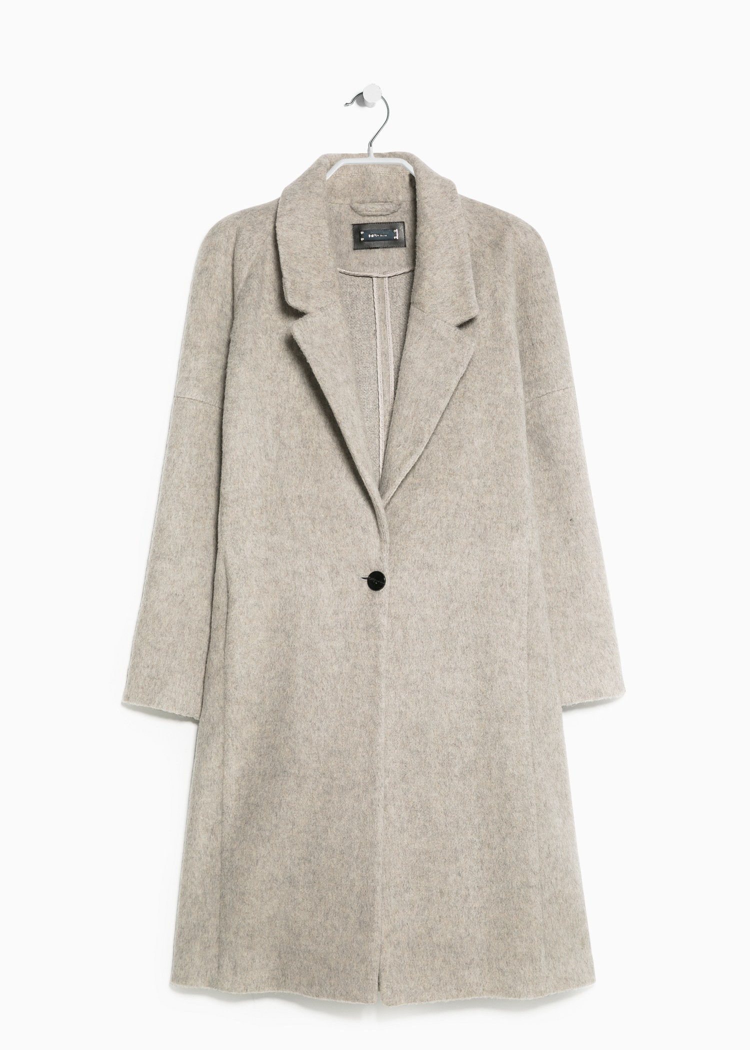 Mango Long MohairBlend Coat in Gray Lyst