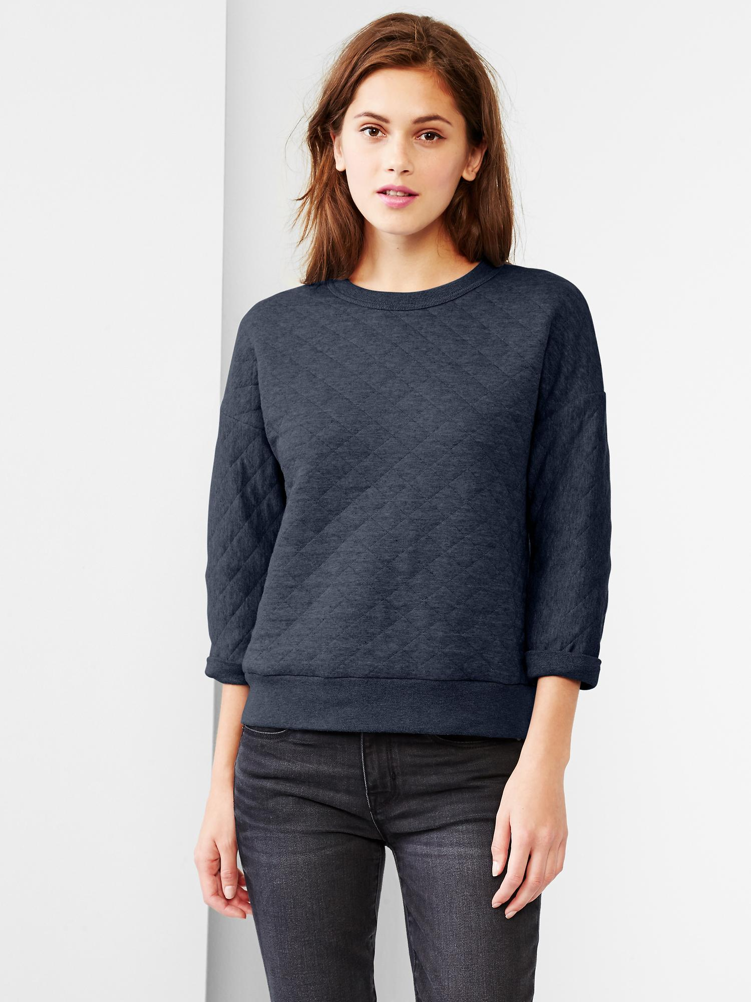 Gap Quilted Sweatshirt in Blue (dark indigo) Lyst