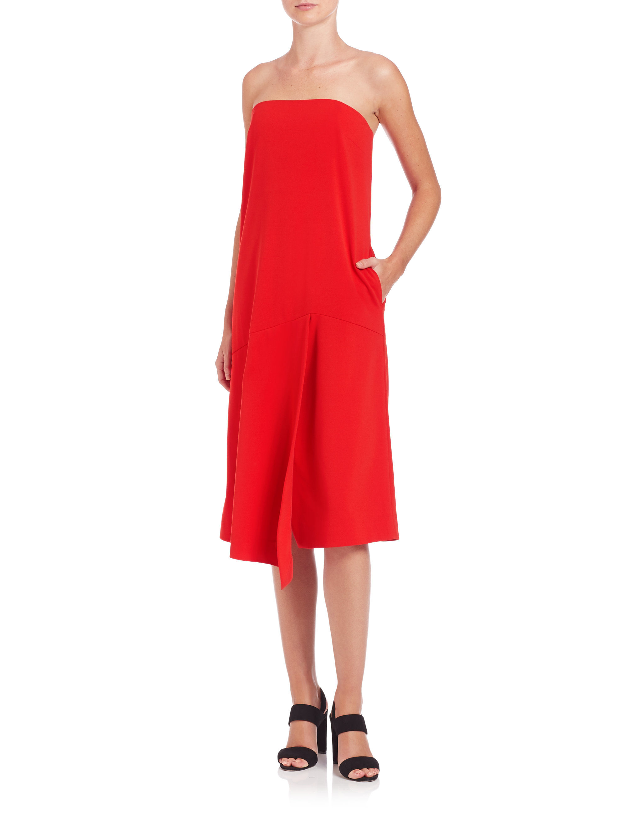 tibi strapless dress
