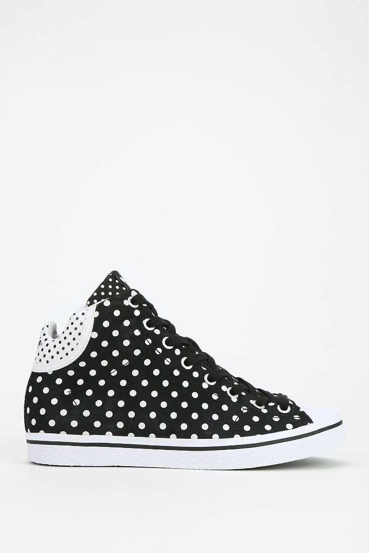 adidas Polka Dot Hightop Sneaker in Black | Lyst