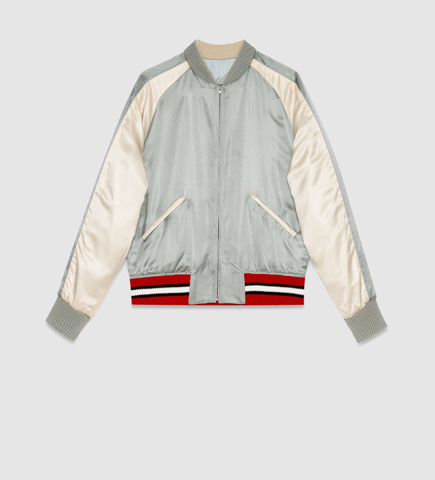 Gucci Synthetic Reversible Viscose Silk Bomber Jacket in White for Men ...