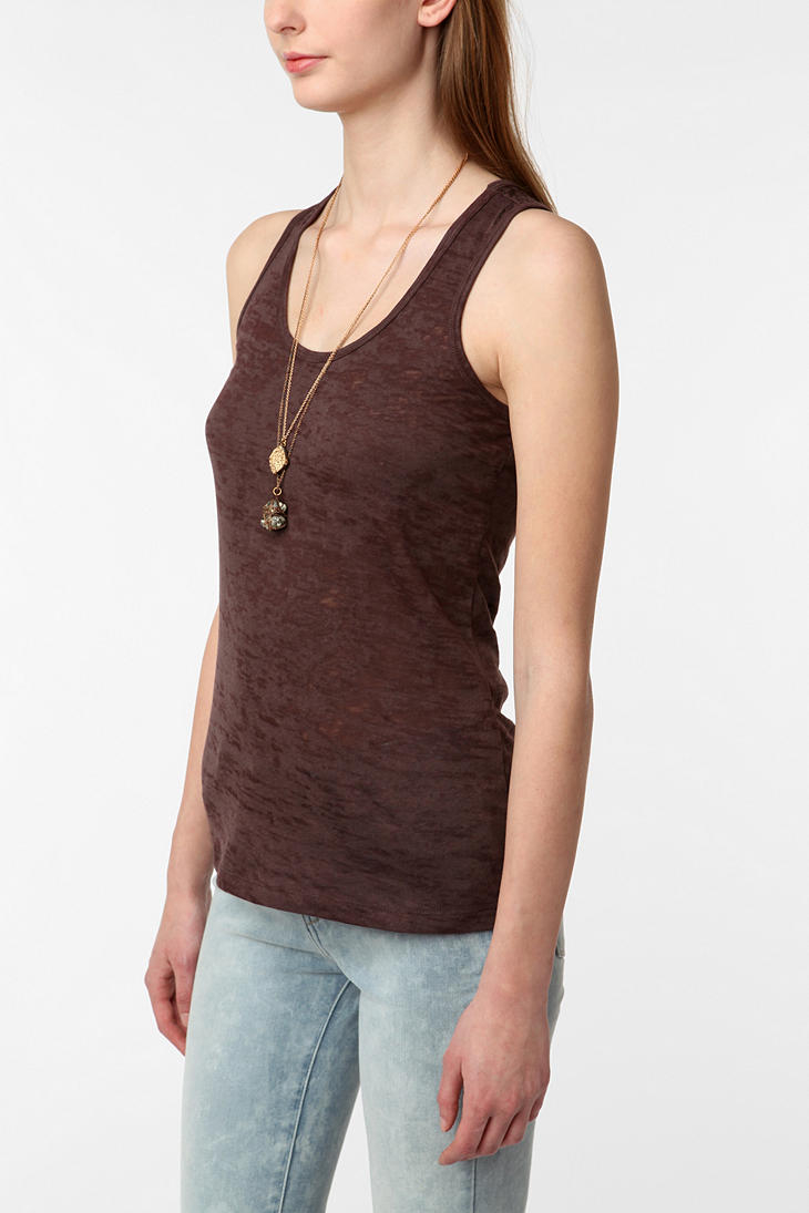 Lyst Urban Outfitters Bdg Burnout Tank Top in Brown