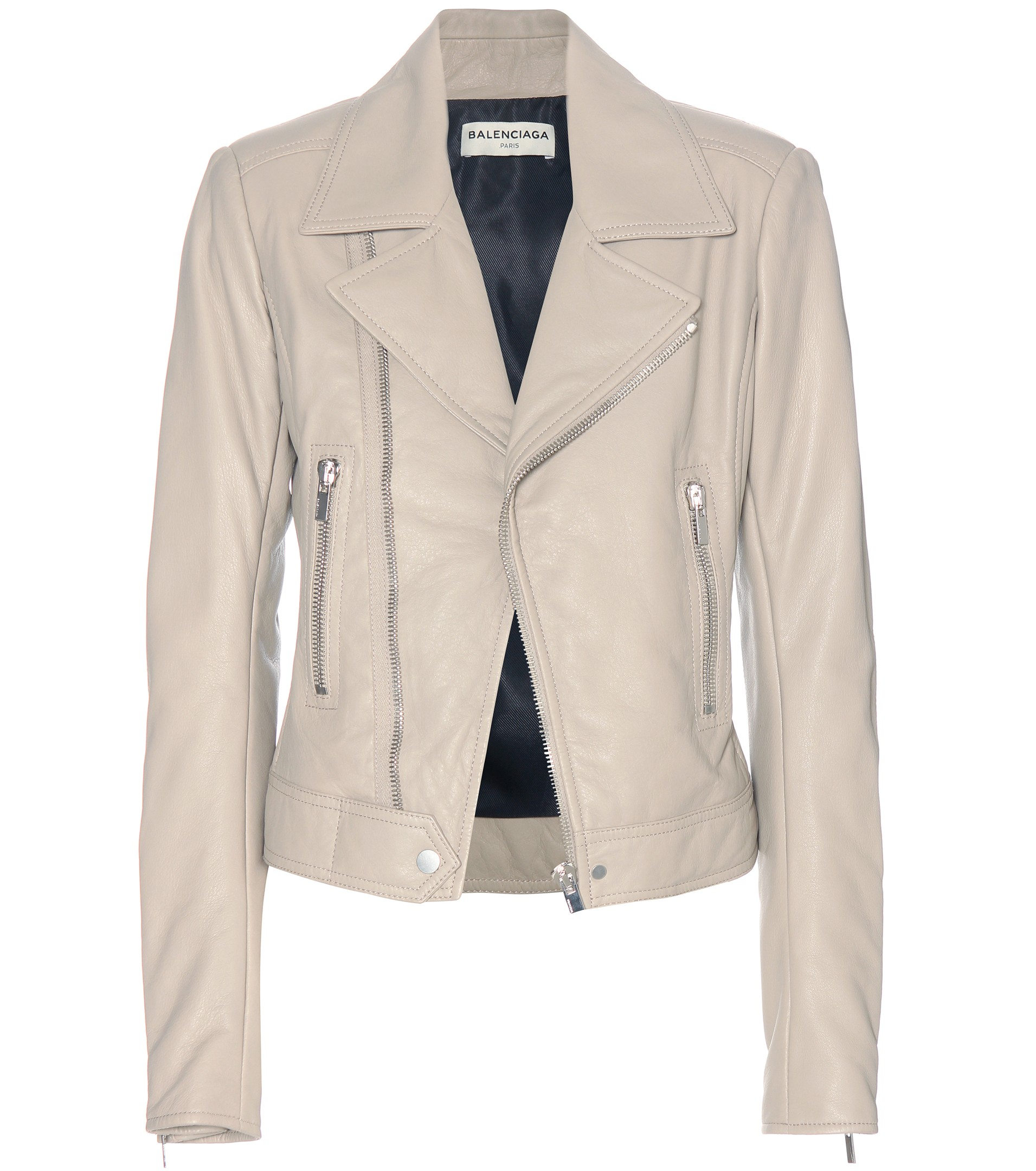 balenciaga white leather jacket