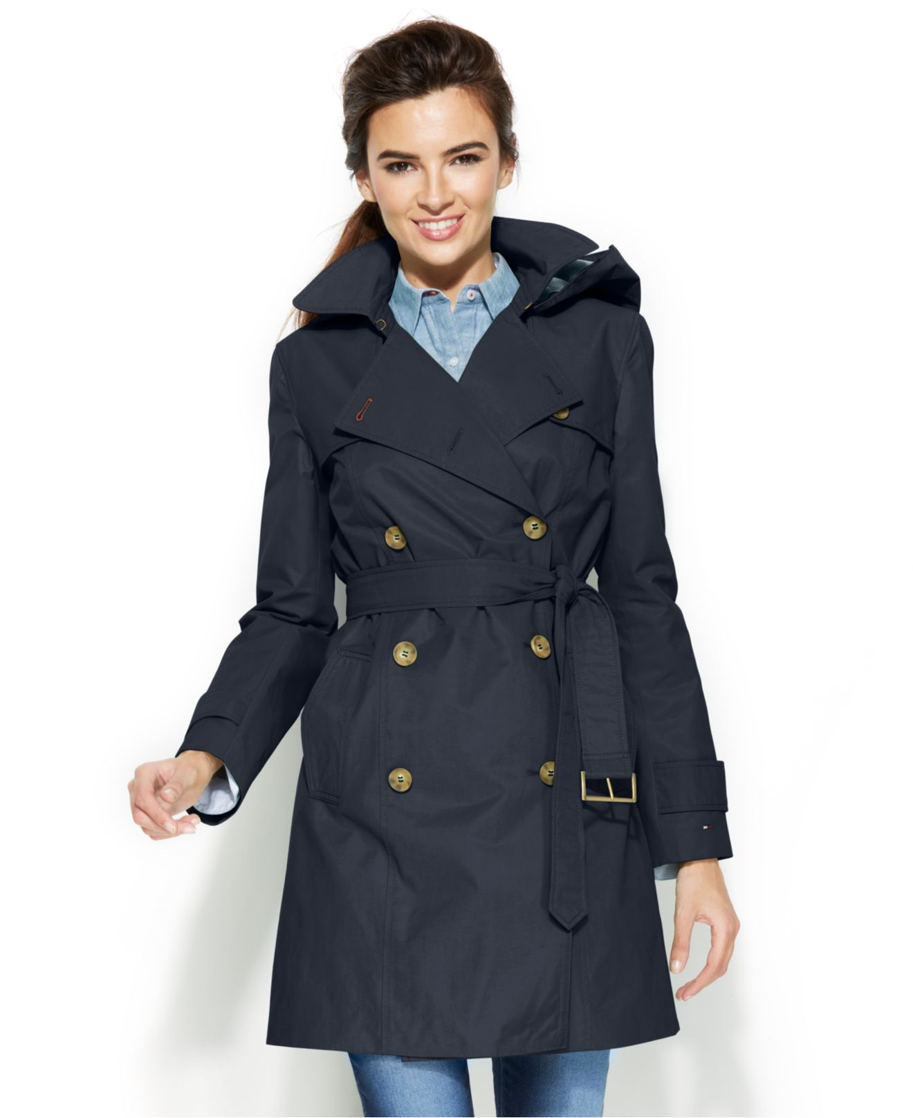 tommy hilfiger double breasted trench coat