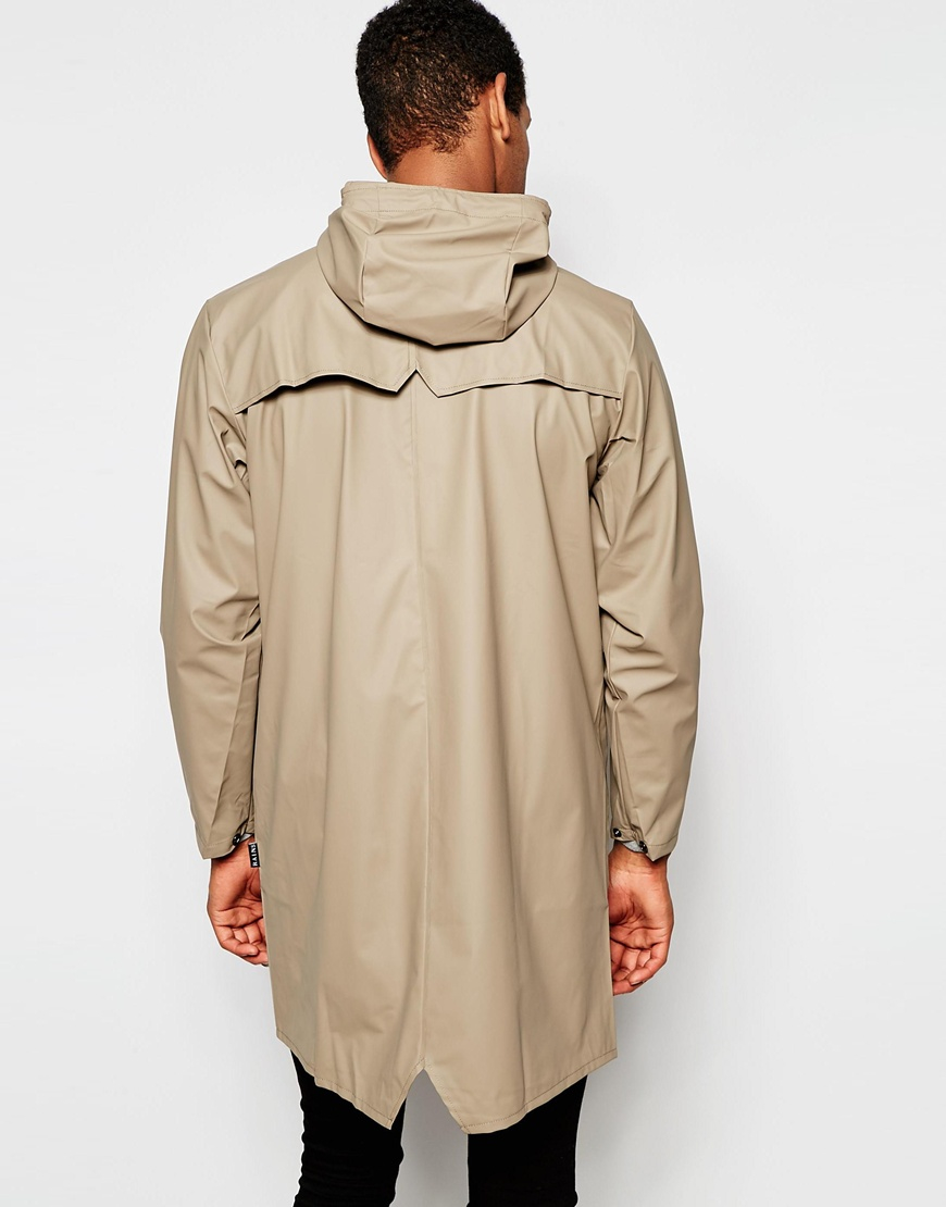 Rains Synthetic Waterproof Long Jacket in Brown for Men - Lyst