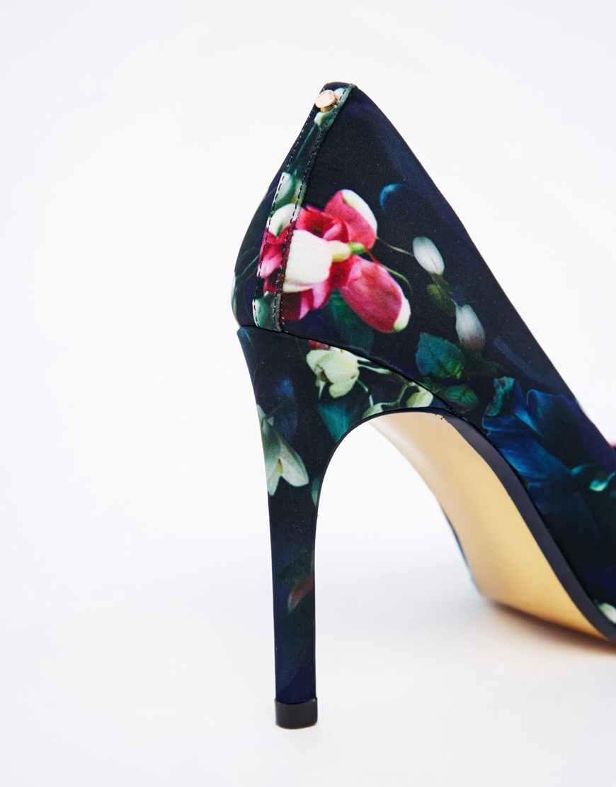 Ted Baker Neevo 3 Floral Satin Print Court Shoes - Lyst