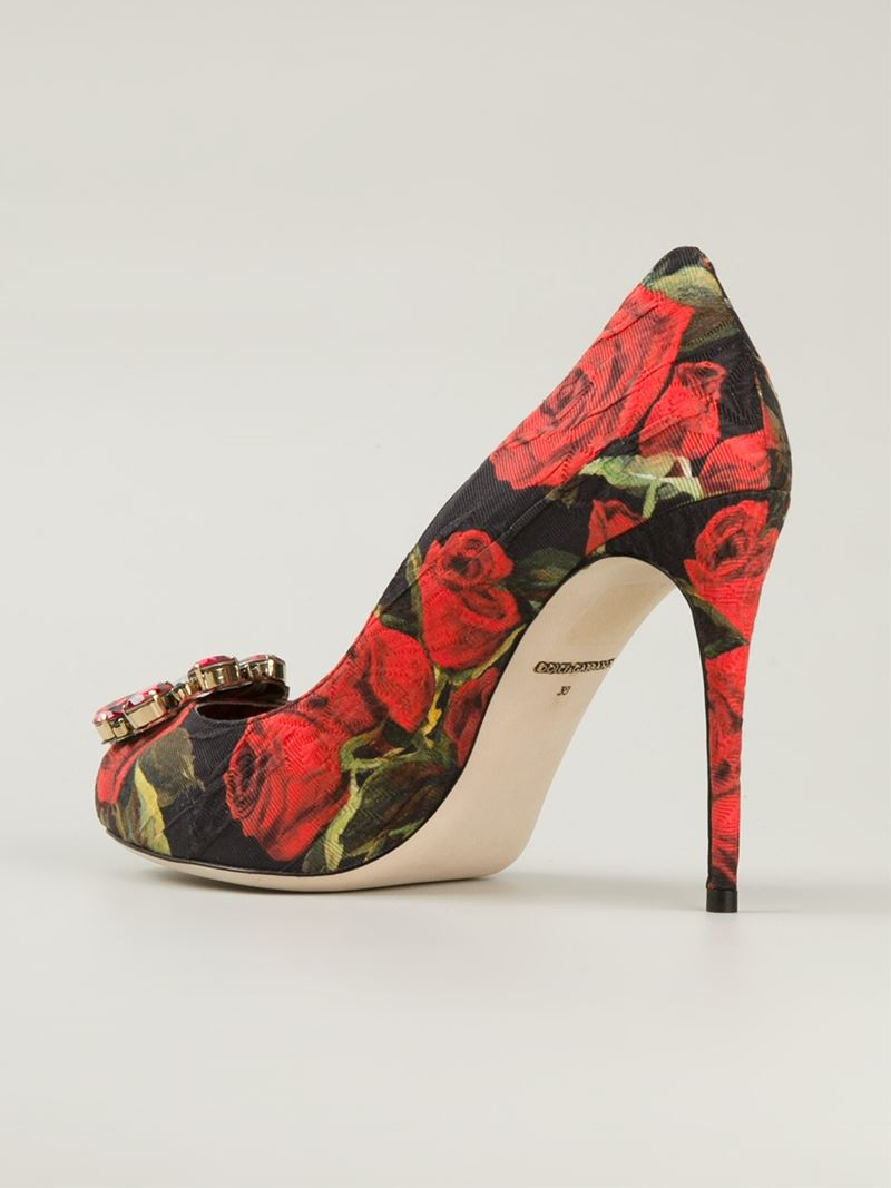 rose print heels