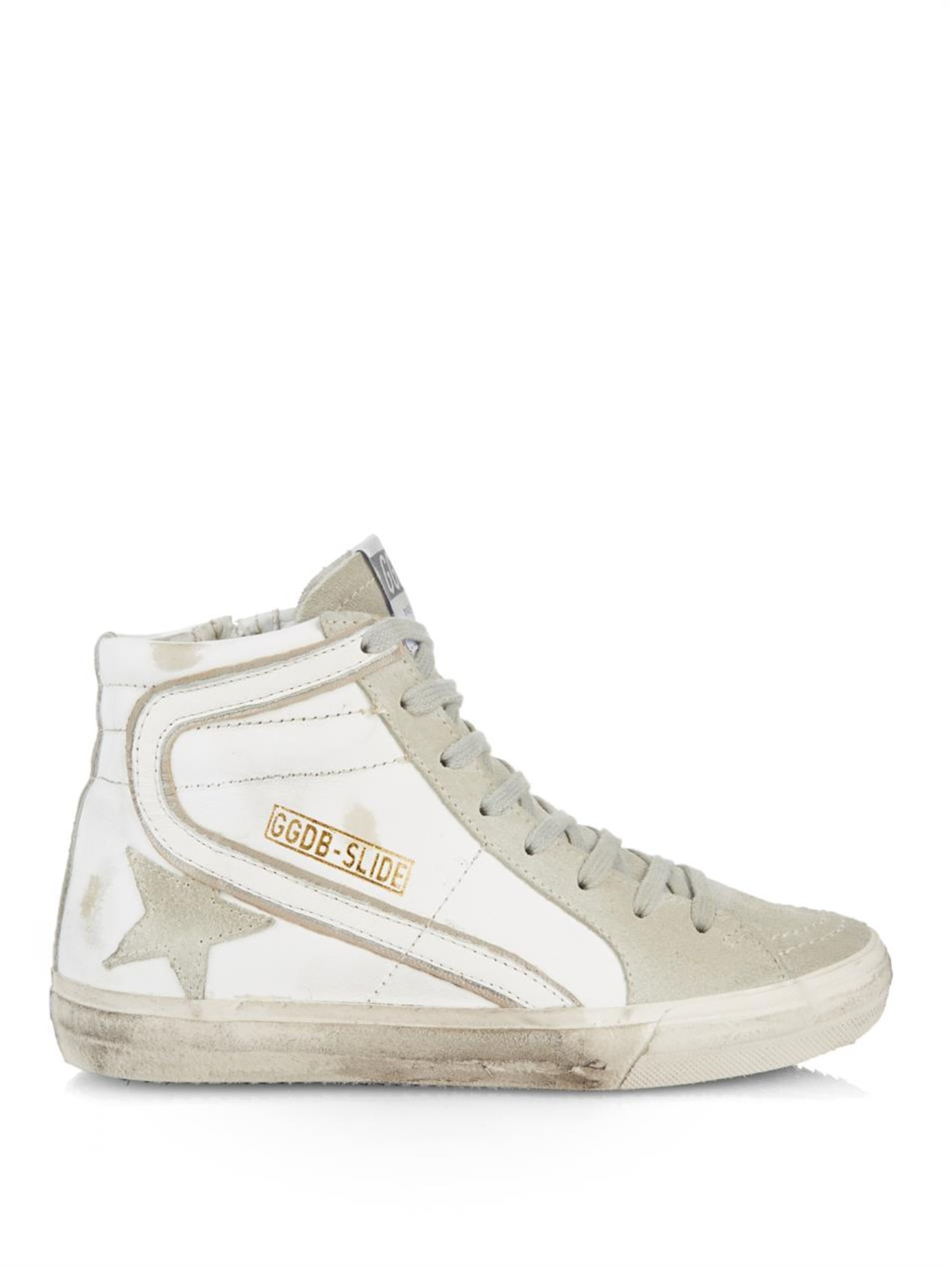 womens leather high top trainers