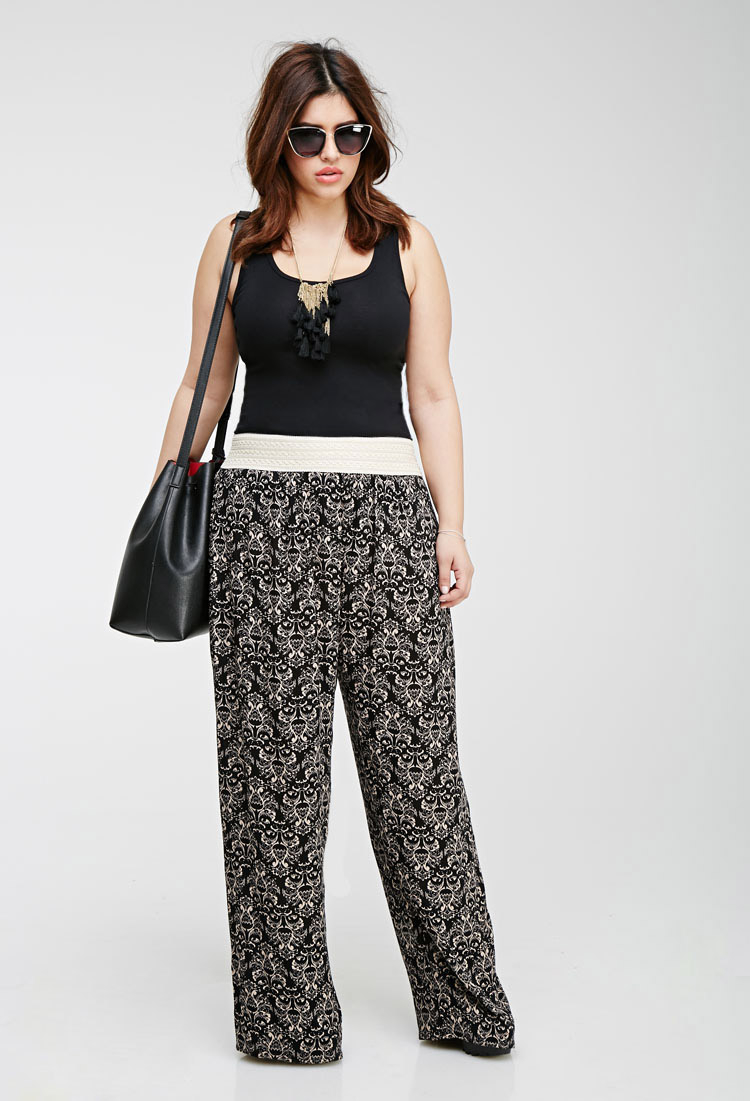 plus size printed pants