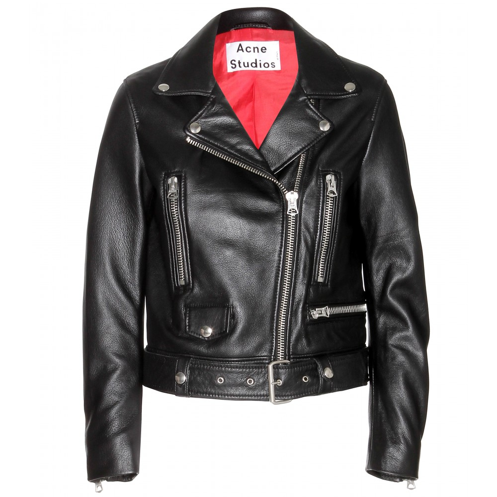 Women S Black Mock Leather Biker Jacket