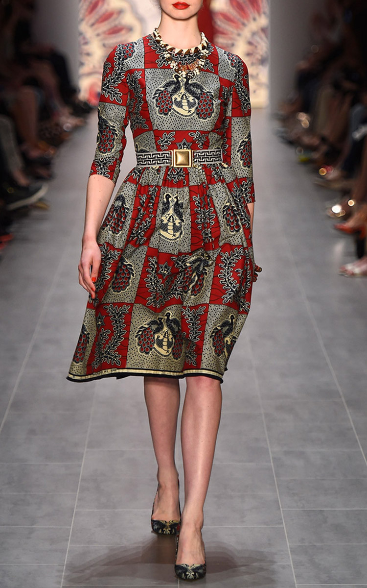 Lyst Lena Hoschek Angola Pea Dress In Gray Gallery
