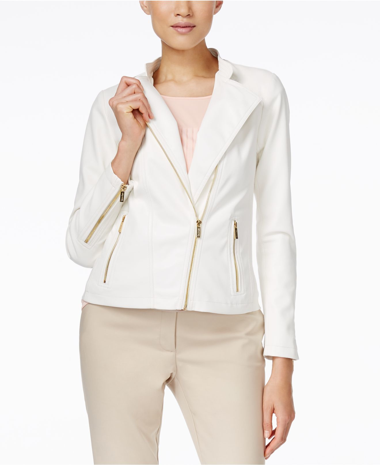 kanaal efficiënt Ambitieus Calvin Klein White Leather Jacket Flash Sales, SAVE 55%.