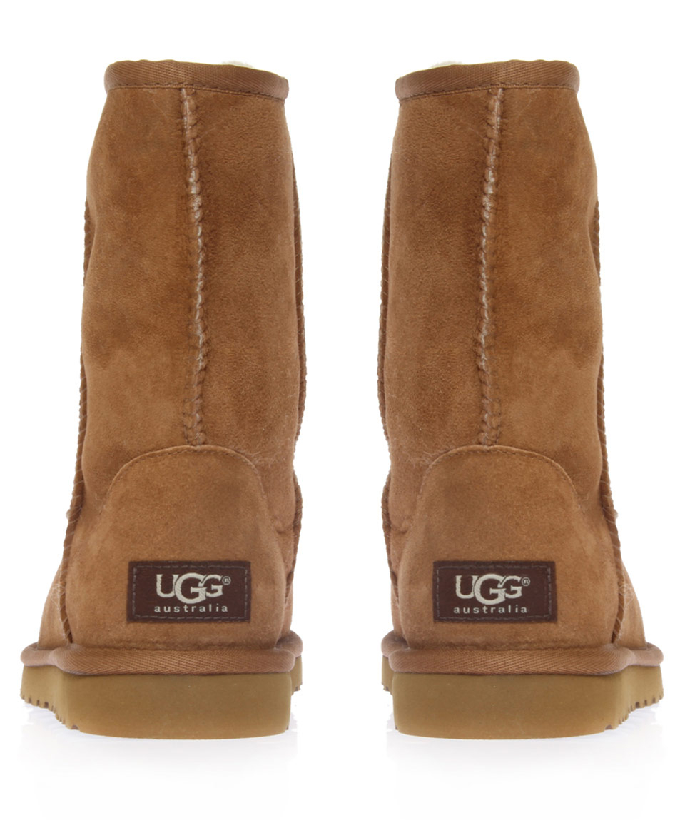 UGG Fleece Chestnut Classic Short Sheepskin Boots in Brown Lyst