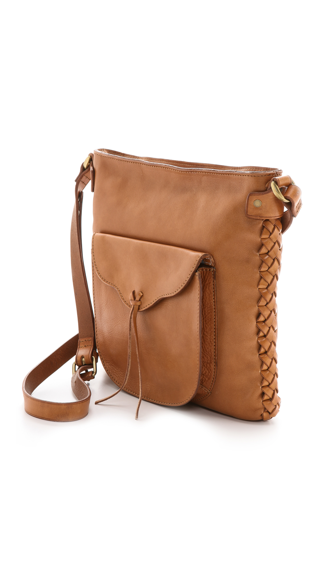 Lyst Madewell Woven Gusset Shoulder Bag Burnished Caramel in Brown