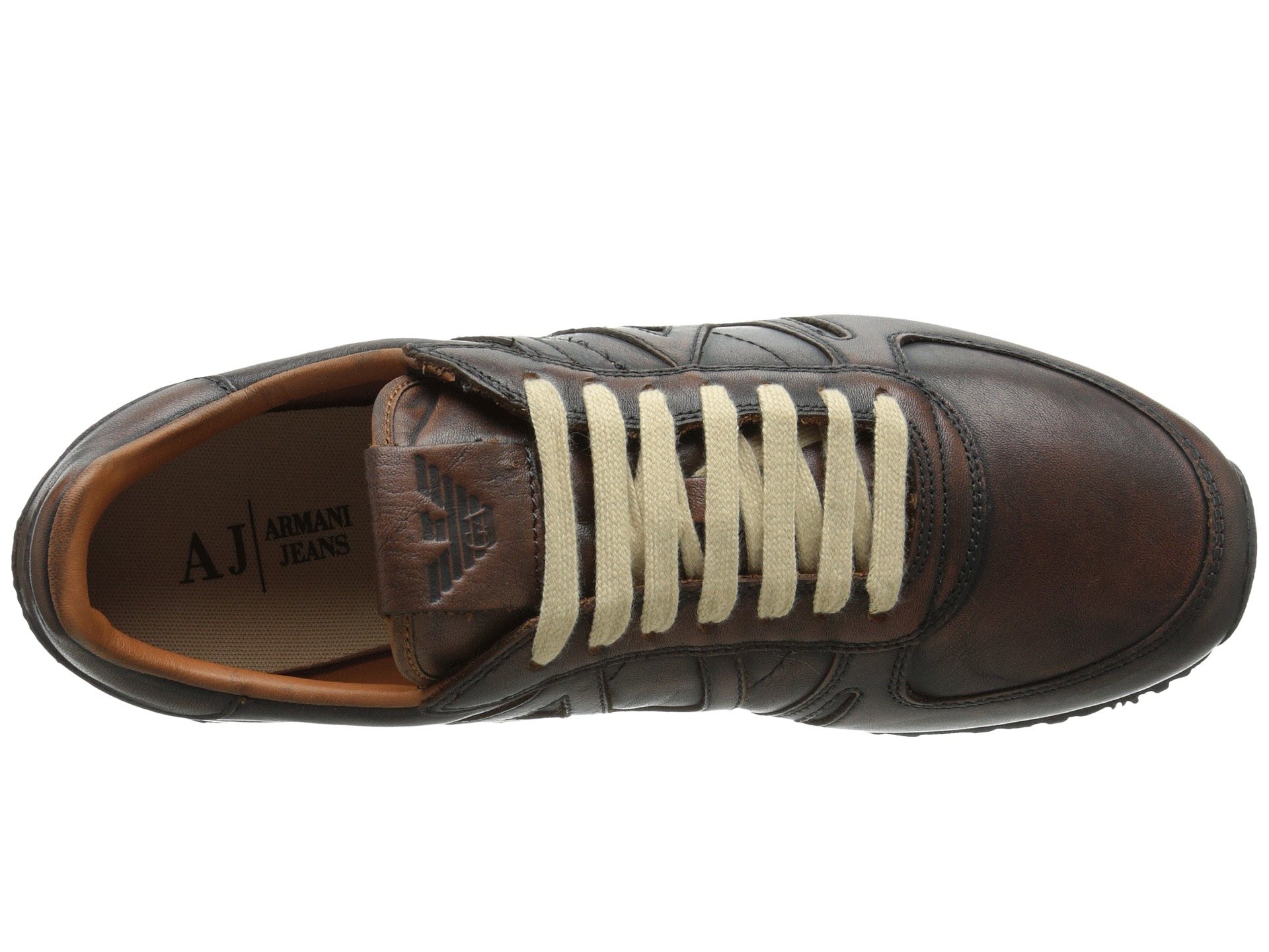 Armani Jeans Vintage Leather Trainer in 