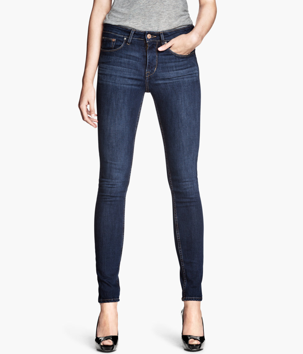Lyst - H&M Skinny High Jeans in Blue