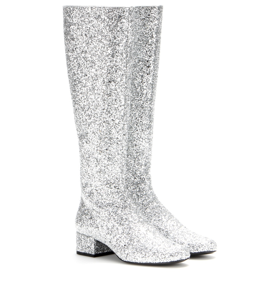 sparkly low heel boots