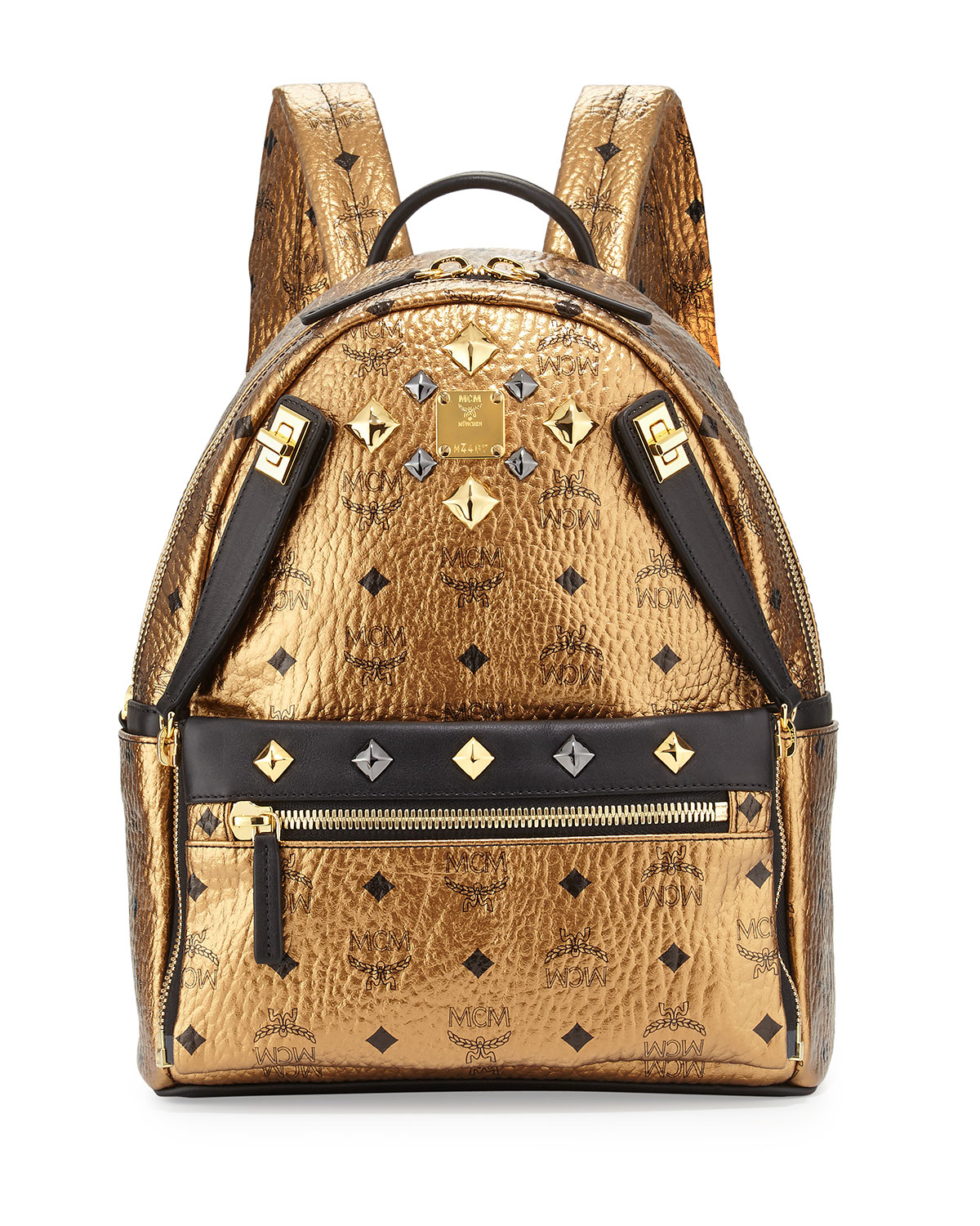 Mcm Dual Stark Small Backpack in Gold Lyst