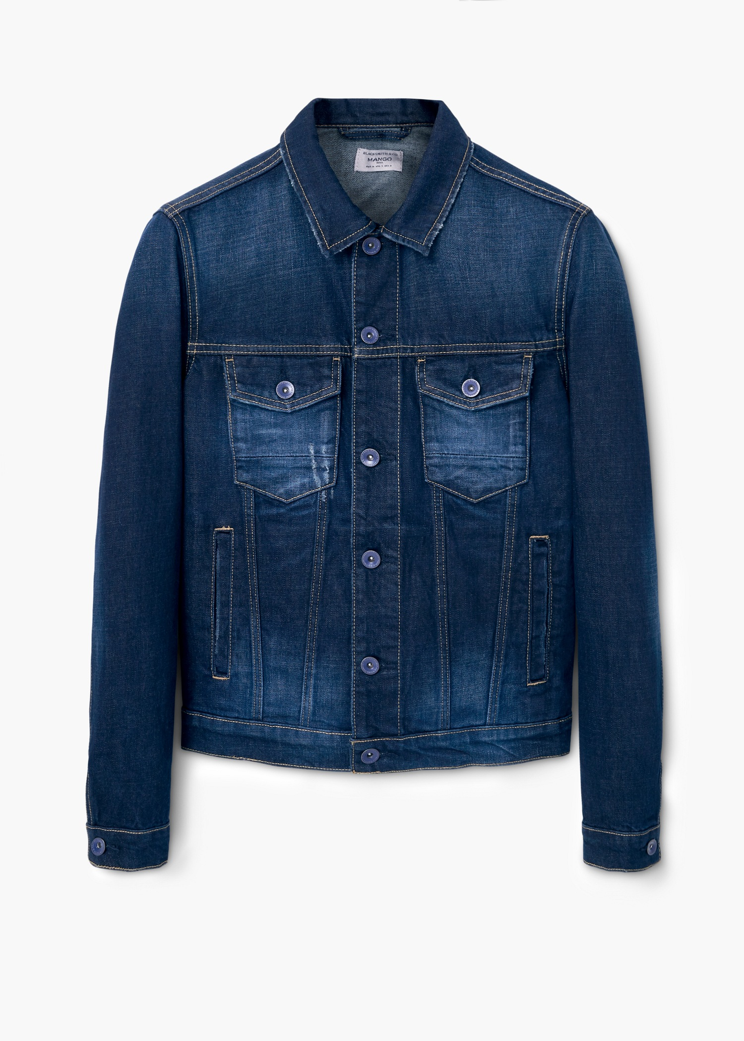 Lyst - Mango Dark Wash Denim Jacket in Blue for Men