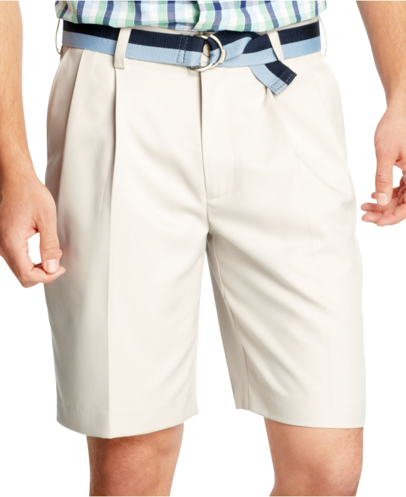 Lyst Izod Double Pleat Lightweight Shorts in Natural for Men