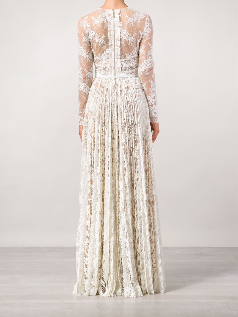 Elie Saab Floral Guipure Lace Gown in White Lyst