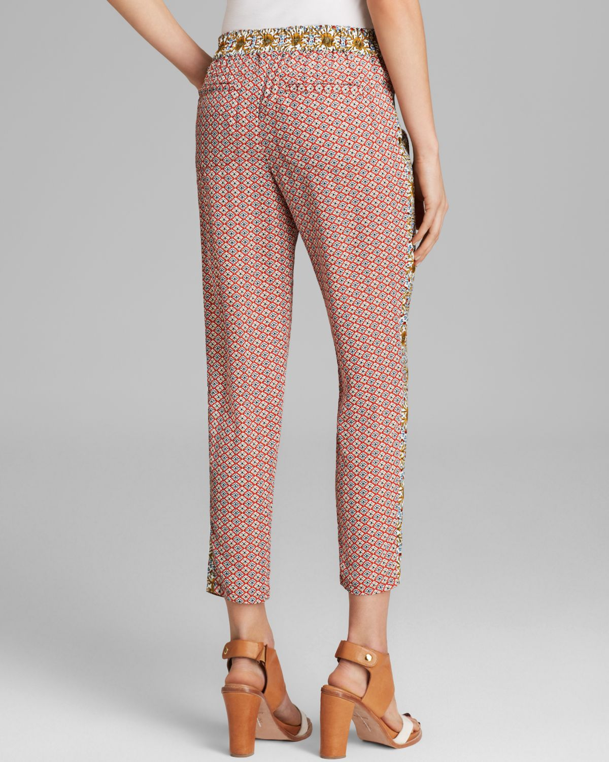 Free People Pants Mixed Print Easy Pleat in Pink Lyst
