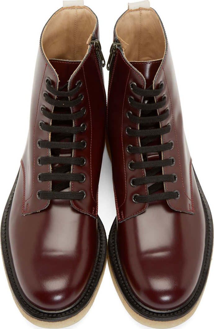 Lyst - Common Projects Burgundy Combat Boots in Purple for Men