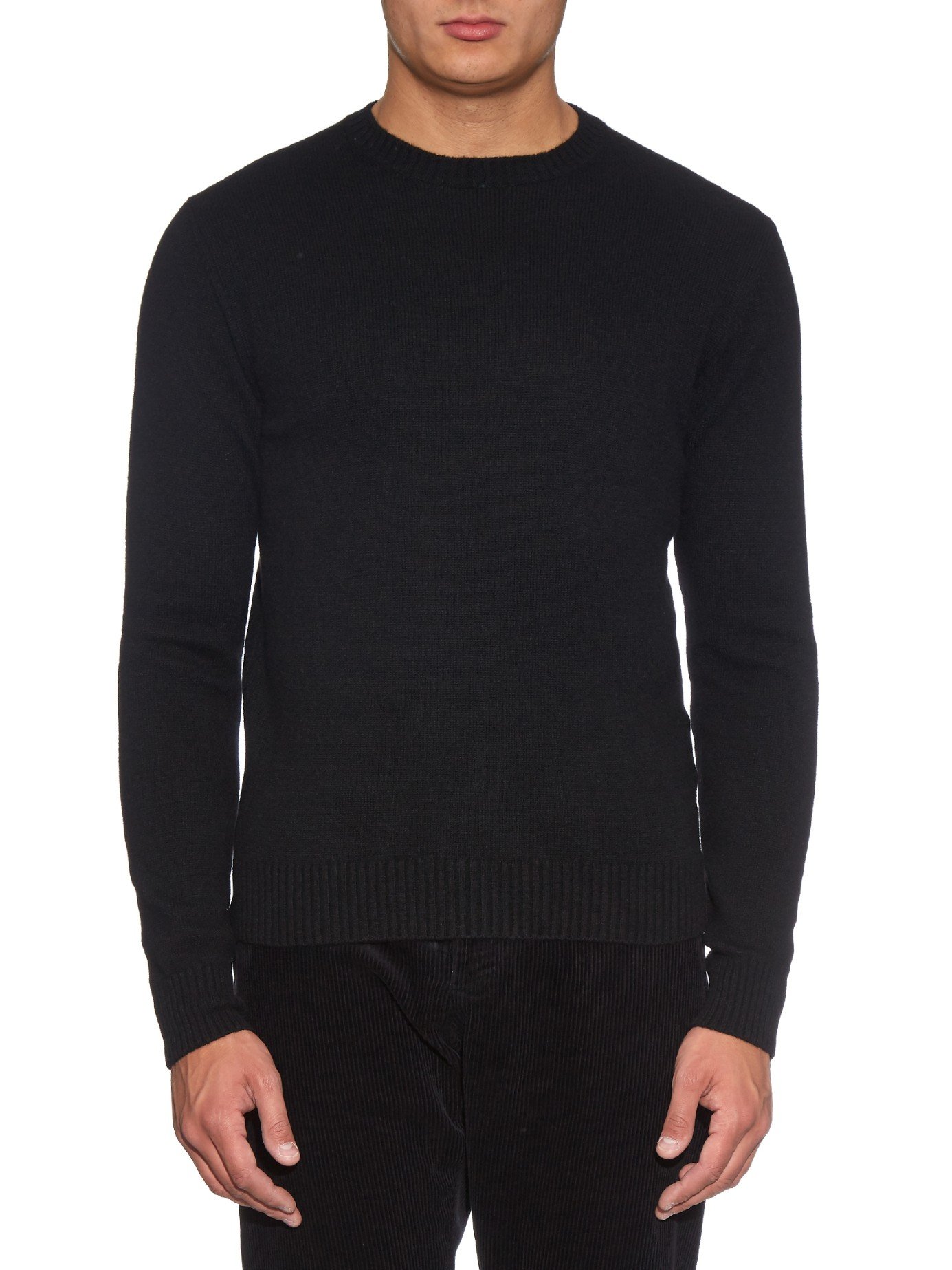 Lyst - Ami Crew-neck Wool-knit Sweater in Black for Men